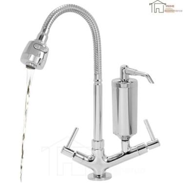 Imagem de Torneira Com  Filtro Gourmet de Pia  Mesa Bancada Cromada Metal 1/4 de