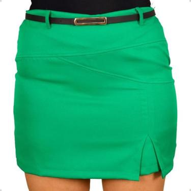 Imagem de Short Saia Feminino Plus Size Alfaiataria Social Fenda Lateral Com Cin