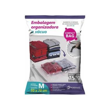 Imagem de Kit 6 Saco a Vacuo Organizar Roupas Reduz Espaço 50X70 Cm - Paramount