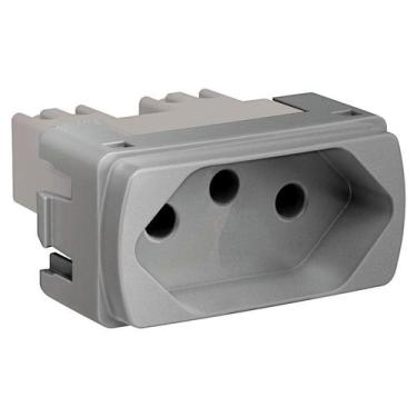 Imagem de Módulo Miluz Tomada 10A 250V Alumínio Schneider, Alumínio