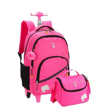 Imagem de Kit Escolar Barbie Mochila de Costas e Rodas + Lancheira RS - Luxcel