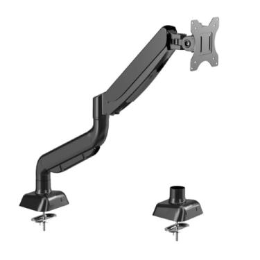 Imagem de Kusport Suporte duplo para monitor – Suporte vertical de tela de pilha independente para monitor serve para duas telas de 13 a 34 polegadas com giro, inclinação, altura ajustável, comporta uma (1)