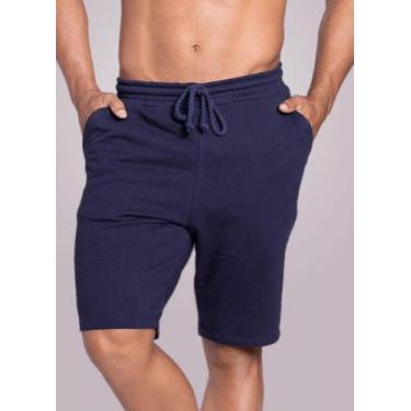 Imagem de Bermuda masculina de moletom moletinho amarração treino academia TB mo