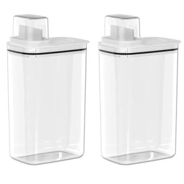 Imagem de Kit 2 Dispenser Organizador Lavanderia 2,3 L Para Sabão Amaciante - Ou