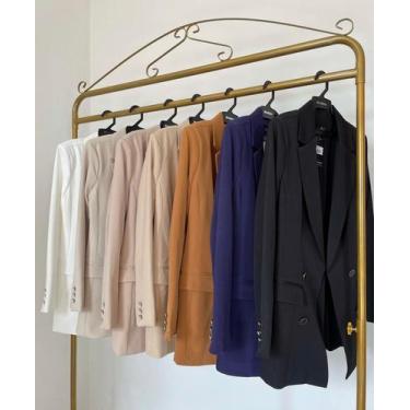 Imagem de Blazer Maxi Terninho Alfaiataria Feminino Acinturado - Brand & Co, Mar