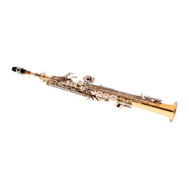 Imagem de Sax Soprano Eagle SP502 LN em Sib Dourado Com Estojo