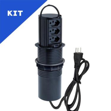Imagem de Kit Torres De Tomadas Totem Manual Com Alça 3 Tomadas 20A - CONNECT CA