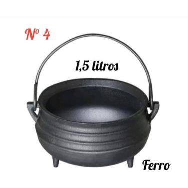 Imagem de Caldeirão Panela Tripé Ferro Sem Tampa 1,5 Litros Postagem Rápida - Sa