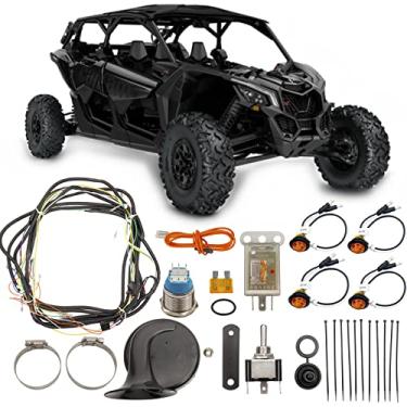Imagem de Kit de seta UTV/ATV Street Legal Kit com interruptor de alternância 105D Buzina Plug and Play fácil instalação adequado para Polaris Can-Am Kawasaki Carrinho de golfe John Deere Arctic Cat