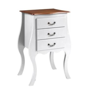 Imagem de Cômoda Bombê Pequena 3 Gavetas - Tommy Design - Meyer, Branco com Tamp
