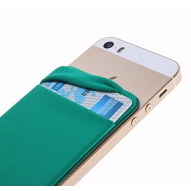 Imagem de Case Art Plus Suporte seguro para cartão de crédito na carteira [tampa] Porta-identidade discreto Lycra Elastano Capas para cartões para smartphones, iPhone 6, Samsung Galaxy Capa carteira para