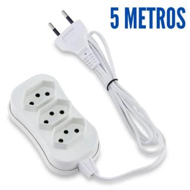Imagem de Extensão Elétrica 3 Tomadas - Extensão de Energia com 3, 5 e 10 Metros