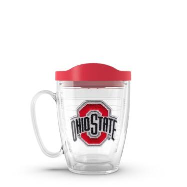 Imagem de Tervis Caneca térmica Made in USA Double Walled Ohio State Buckeyes mantém as bebidas frias e quentes, 473 g, emblema