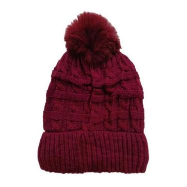 Imagem de Touca Tricô de Lã com Pompom Adulto Gorro Inverno Forrada - MZ5123, Ve
