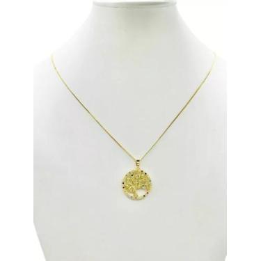 Imagem de Cordão Feminino 1mm Árvore Colorida - Banhado a Ouro 18k - ToJoia18k