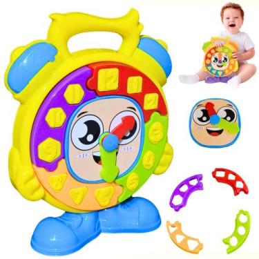 Imagem de Brinquedo Educativo Relógio Didatico Colorido Com Peças De Encaixar  -