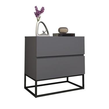 Imagem de mesa de cabeceira com 2 gavetas para cama casal queen puxadores modern