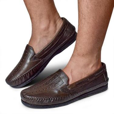 Imagem de Mocassim Masculino Sapatilha Tratorado Couro Leve Dia a Dia - Omega, M