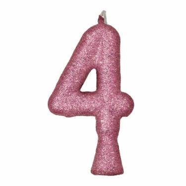 Imagem de Vela de Aniversário Puro Glitter Rosa - Festcolor, 4