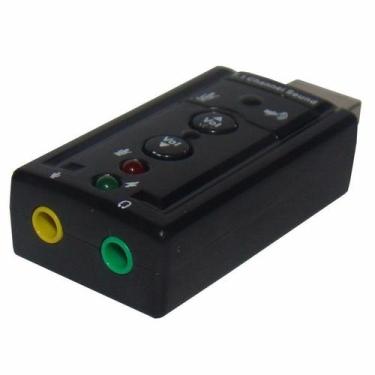 Imagem de Placa Som Usb Externa 3d Adaptador Audio P2 Pc Notebook T11 - Prinsah1