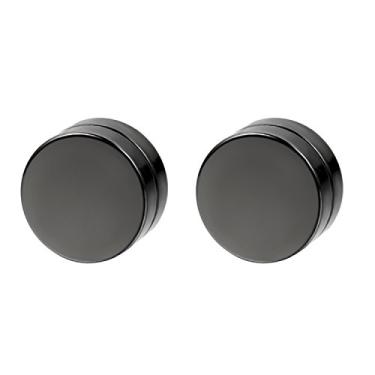 Imagem de Rofusn Punk 6-12 mm aço inoxidável preto magnético sem piercing clipe em falso trapaceiro brincos para homens e mulheres, Aço inoxidável, Sem pedra preciosa