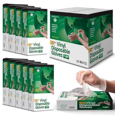 Imagem de TenderGentle Luvas descartáveis de vinil para cozinhar e preparar alimentos – Caixa com 1000 luvas – Luvas descartáveis transparentes e grandes sem látex – Luvas seguras para alimentos para churrasco,