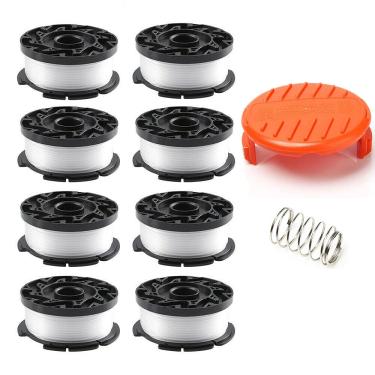 Imagem de ANTOBLE 30ft 0.065" Autofeed String Trimmer Line Spool Replacements, Compatible with Black and Decker String Trimmer 10 Pack (8 Replacement Spool, 1 Trimmer Cap,1 Spring)