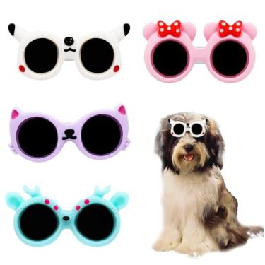 Imagem de Grampos de cabelo para cães pequenos para animais de estimação – 4 peças de óculos de jacaré, grampos de cabelo de gato com bico de pato, presilhas de cabelo para animais de estimação, acessórios de