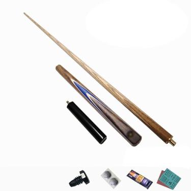 Imagem de Taco de sinuca de madeira de freixo de 147 cm, taco de sinuca, taco de sinuca profissional para esportes de mesa de sinuca, bar de bilhar de madeira (D taco de sinuca + acessórios, 10 mm)