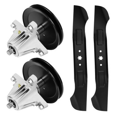 Imagem de ILONPA (2) Eixo 918-06977 918-06977 com (2) Lâmina 742-04244 942-04244 742-04290 942-04290 Kit para MTD Cub Cadet 116.8 cm Deck XT1-LT4660 XT2-LXX. 46 T225 T240 T2800 T3100 T8600