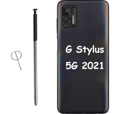 Imagem de Caneta de reposição preta Stylus 2021 para Motorola Moto G Stylus 2021 XT2115 Verison Touch Pen + pino de ejeção