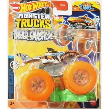 Imagem de Hot Wheels Monster Trucks New for 2024 1:64 Scale Power Smashers (Tiger Shark)