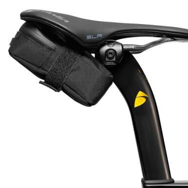 Imagem de ALMSTHRE Bolsa de selim de bicicleta exclusiva – Midnight Black | Bolsa para assento de bicicleta de 0,5 L (7,6 cm x 13,3 cm x 5 cm) | Resistente à água Ripstop, zíper impermeável, bolso interno |