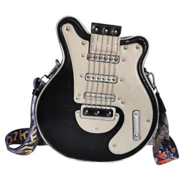 Imagem de Bolsa tiracolo masculina e feminina de couro sintético exclusiva para música, Preto, L12.21*W11.03*H3.35IN