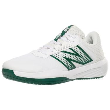 Imagem de New Balance Tênis feminino 696 V6, Branco/verde pântano, 12 Wide