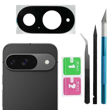 Imagem de Substituição da lente de vidro da câmera traseira do Pixel 9 para vidro da câmera traseira do Google Pixel 9 com adesivo pré-instalado e kits de ferramentas de reparo