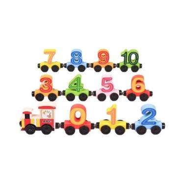 Imagem de Conjunto Magnético de Trem de Madeira Montessori - Brinquedo Educacion