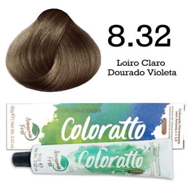 Imagem de Coloração Coloratto 8.32 Loiro Claro Dourado Violeta  Itallian Color