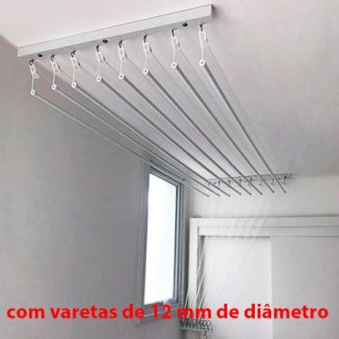 Imagem de Varal Individual de Teto 8 varetas de 90 cm - Linea Varais