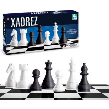 Imagem de Jogo Xadrez Clássico De Tabuleiro Dobrável 37x37cm - Nig Brinquedos
