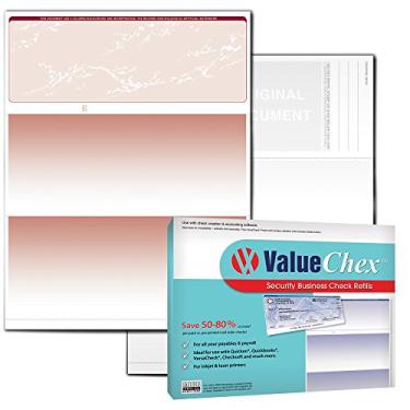 Imagem de VersaCheck ValueChex - 55 cheques de voucher de negócios em branco - Burgundy Prestige - Formulário nº 1000 de 55 folhas - Confira no topo