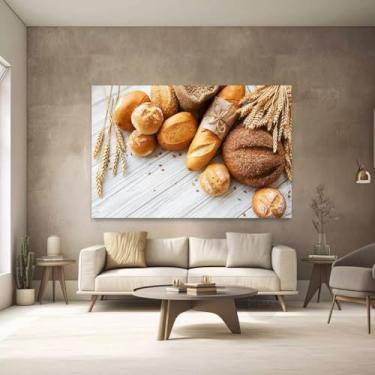 Imagem de Quadro Cesta Pães Padaria Moderno Sala 100x70