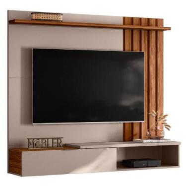 Imagem de Home Suspenso Vegas 160cm para TV até 65 - Mobler, Grigio Fosco/Cinamo