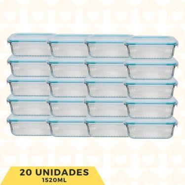 Imagem de Jogo 20 Pote Grande 1520ML Ondulado Vidro Resistente AirFryer - Belo V