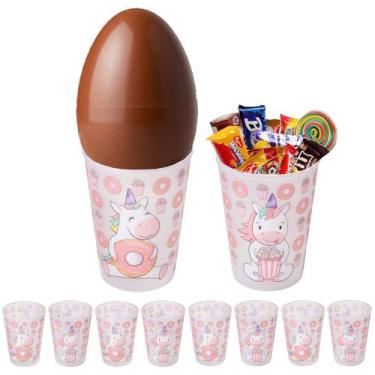 Imagem de Kit 5 Copos Licenciados de Unicórnio para Ovo de Páscoa - Plasutil, Co