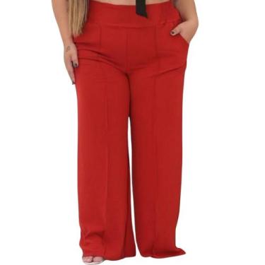 Imagem de Calça Plus Size Feminina Pantalona Larga Calça Plus Size Confortável E