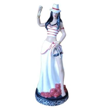 Imagem de Imagem Maria Navalha em Resina Umbanda Candomblé 16cm - Pena Verde Nat