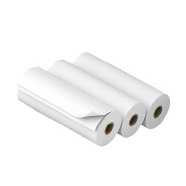 Imagem de 3 Rolls White Full Sticky Térmico Papel 77 * 30mm de Adesivo para Impressão de Papel à Prova de água à Prova de óleo para Peripagem A9/a9s/a9 Pro Mini Bt (Papel térmico pegajoso