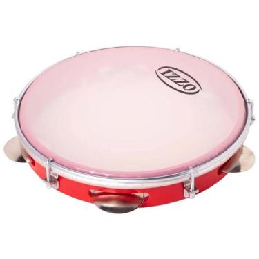 Imagem de Pandeiro izzo 10 pol abs vermelho com pele leitosa