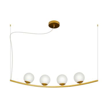 Imagem de Pendente Oscar Dourado Fosco HP002 Bella + 4x LED G9 Branco Frio ST2425